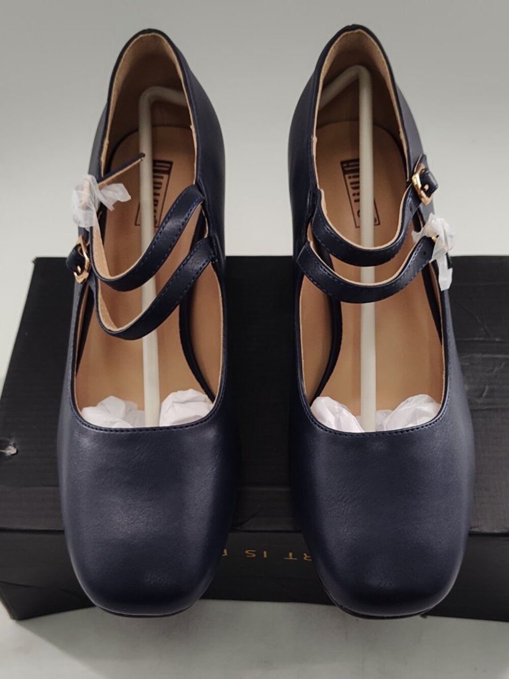 Idifu Mary Jane Heels Navy Blue Sz 8.5 P#767@CMK